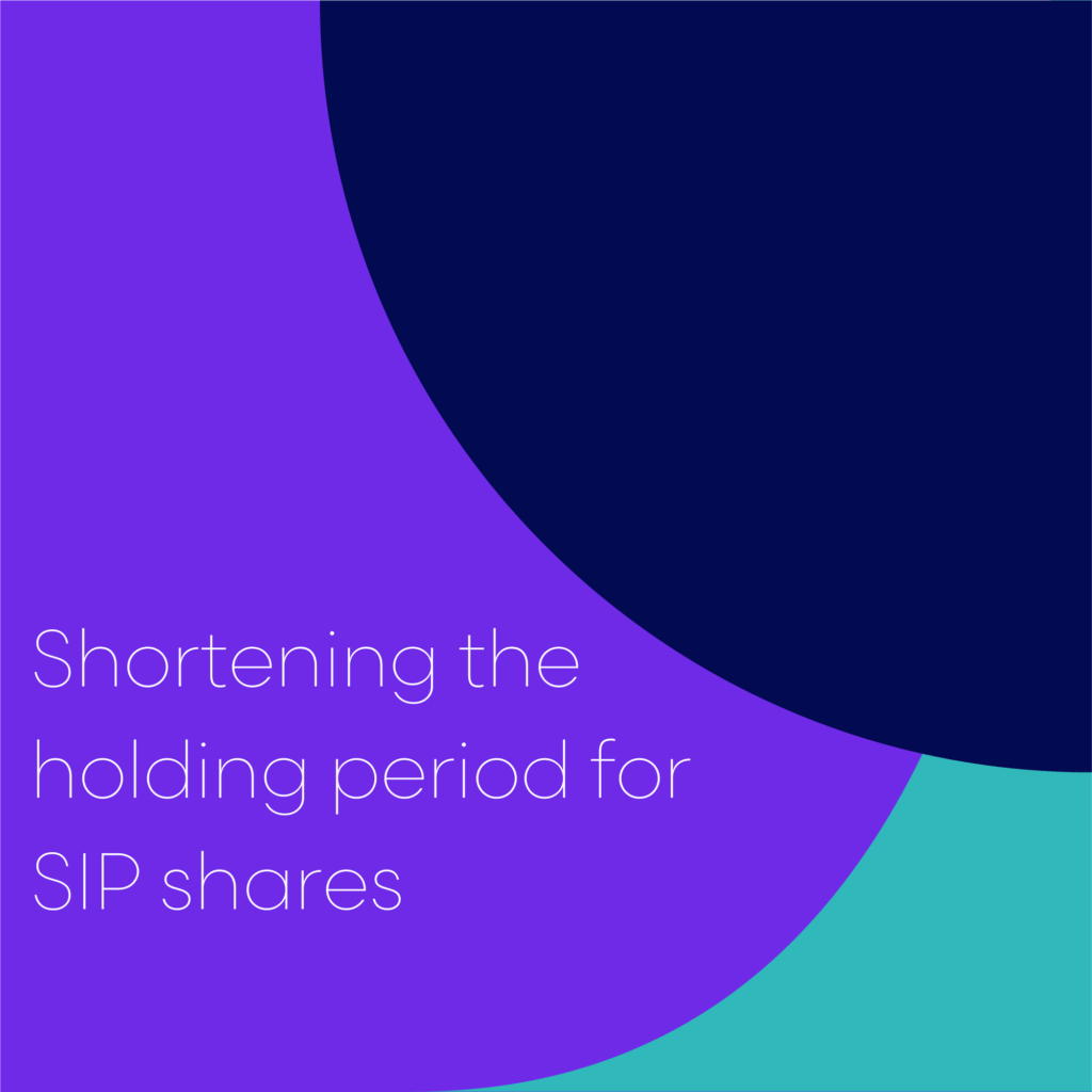 Shortening the holding period for SIP shares (1)